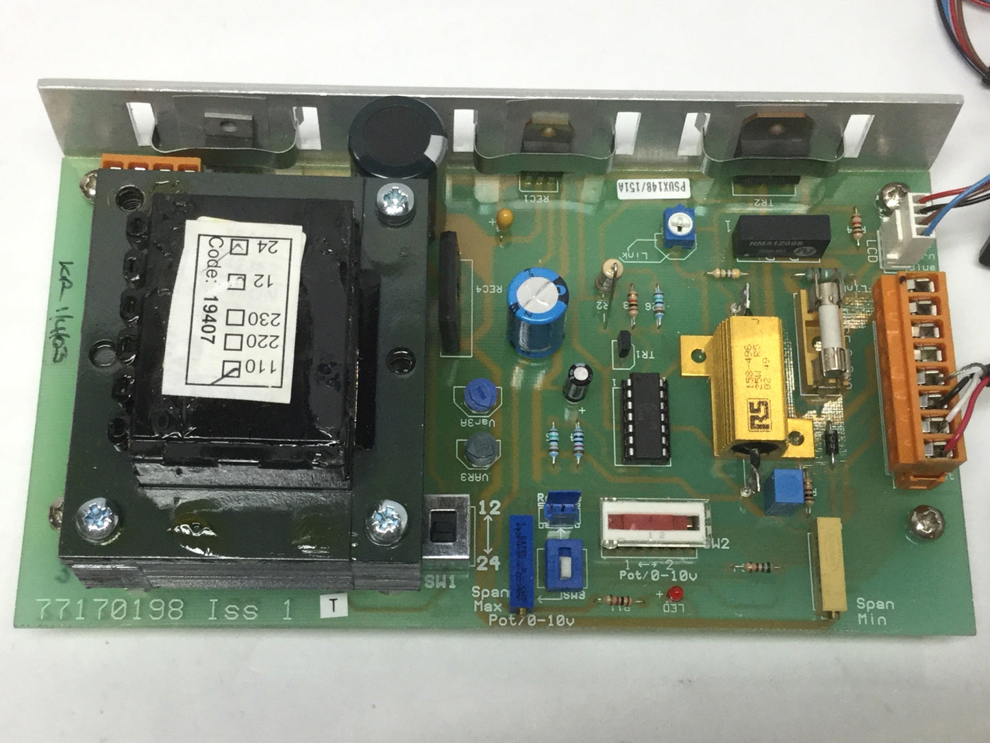 Used Placid PS-24-M Constant Current Brake/Clutch Power Supply 110VAC IN, 0-24VDC OUT