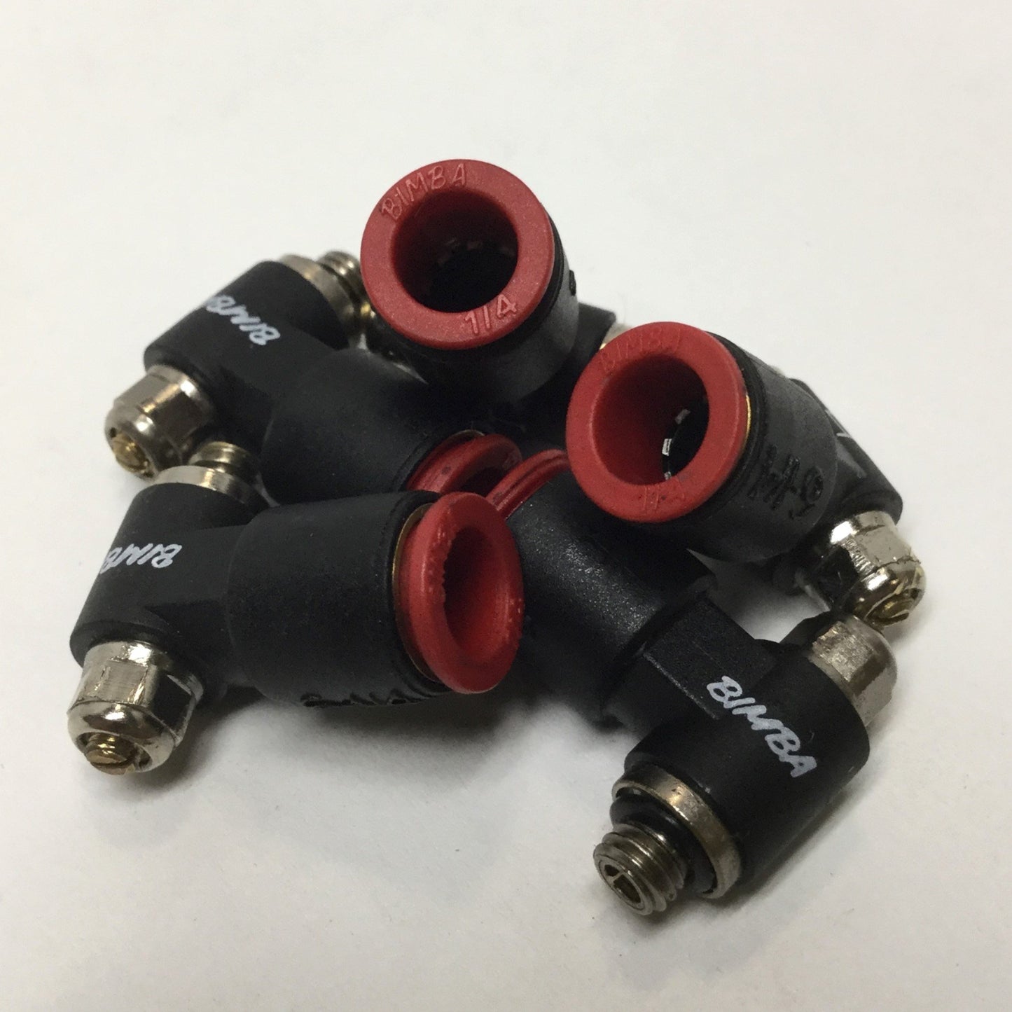 Used Lot of 5 Bimba FQPS12 Quik-Flow Control Regulator Exhaust Valves 1/4" x 10-32