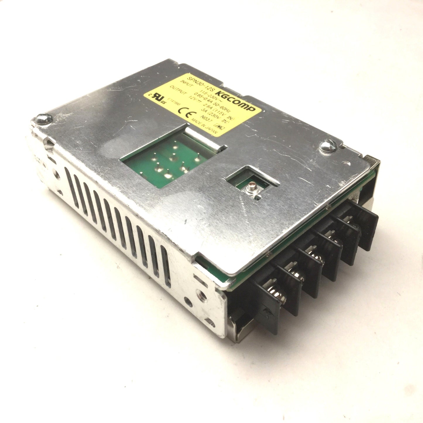 Used KGCOMP SPN30-12S Power Supply Input: 115-230VAC, 50/60Hz, .65-.4A, Out: 12VDC