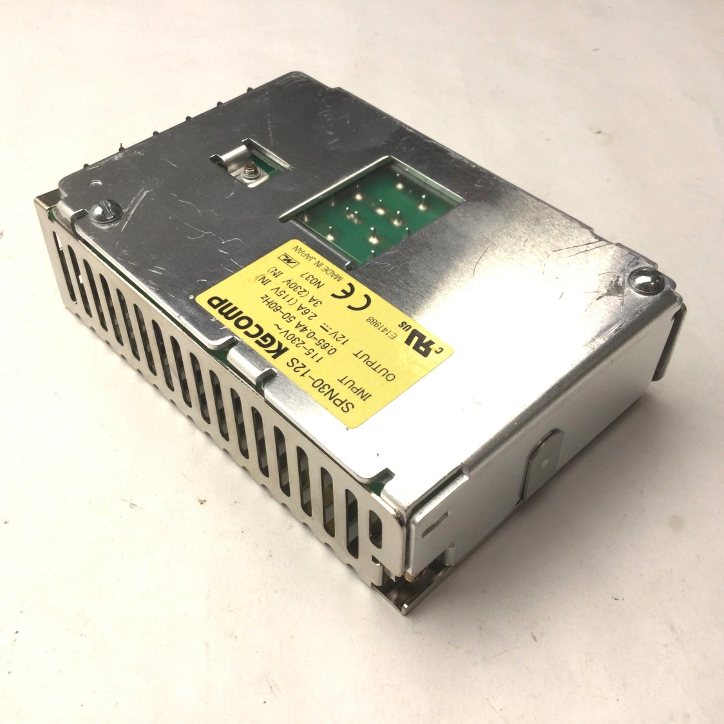 Used KGCOMP SPN30-12S Power Supply Input: 115-230VAC, 50/60Hz, .65-.4A, Out: 12VDC