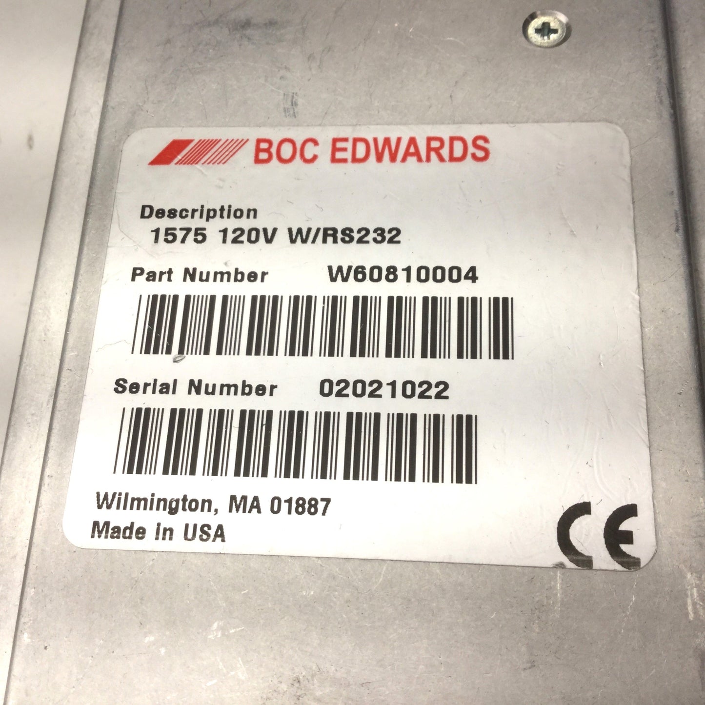 Used BOC Edwards W60810004 1575 120V W/RS232 Model 1575 Interface, 120V, See Pictures