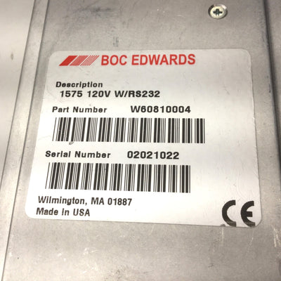 Used BOC Edwards W60810004 1575 120V W/RS232 Model 1575 Interface, 120V, See Pictures