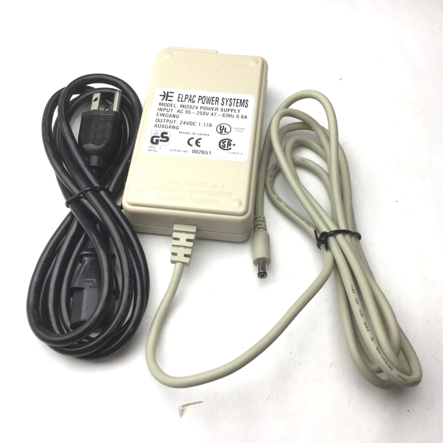New – Open box Elpac MI2824 Power Supply, In: 95-250VAC, 47-63Hz, 0.6A, Out: 24VDC 1.17A