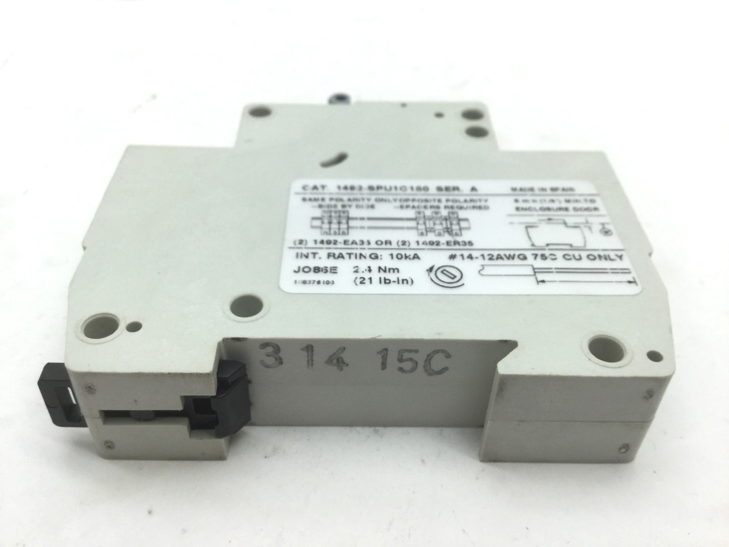 Used AB Allen Bradley 1492-SPU1C150 Circuit Breakers 15A, 1-Pole, 240VAC