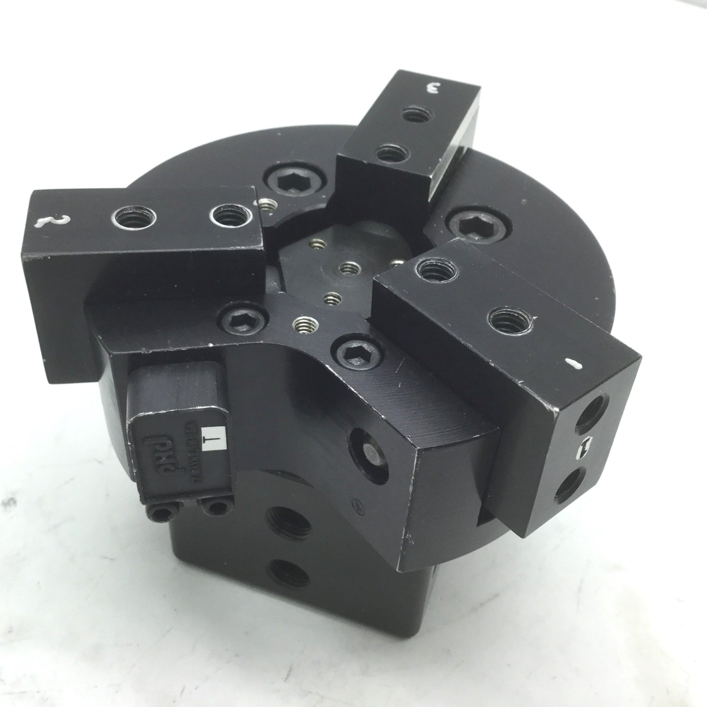 Used PHD 8634-01-4001 Pneumatic Gripper 3 Jaw Bore: 38mm Sensor Ready