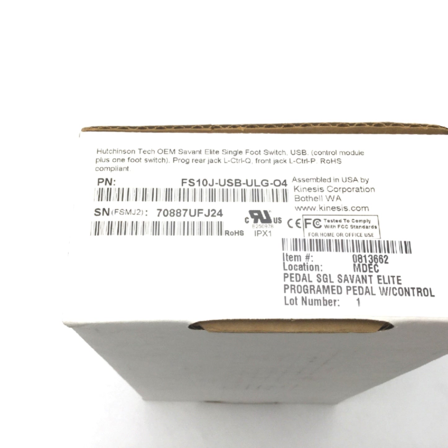 New Kinesis FS10J-USB-ULG-04 Savant Elite Control Module W/Single Action Foot Switch