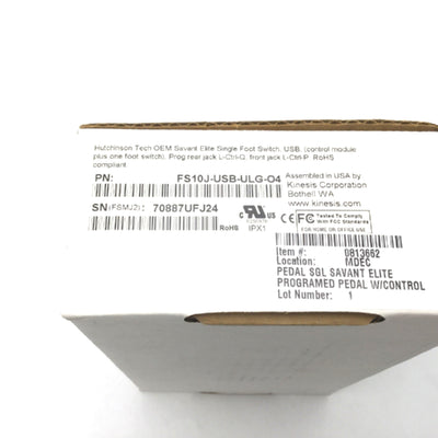 New Kinesis FS10J-USB-ULG-04 Savant Elite Control Module W/Single Action Foot Switch