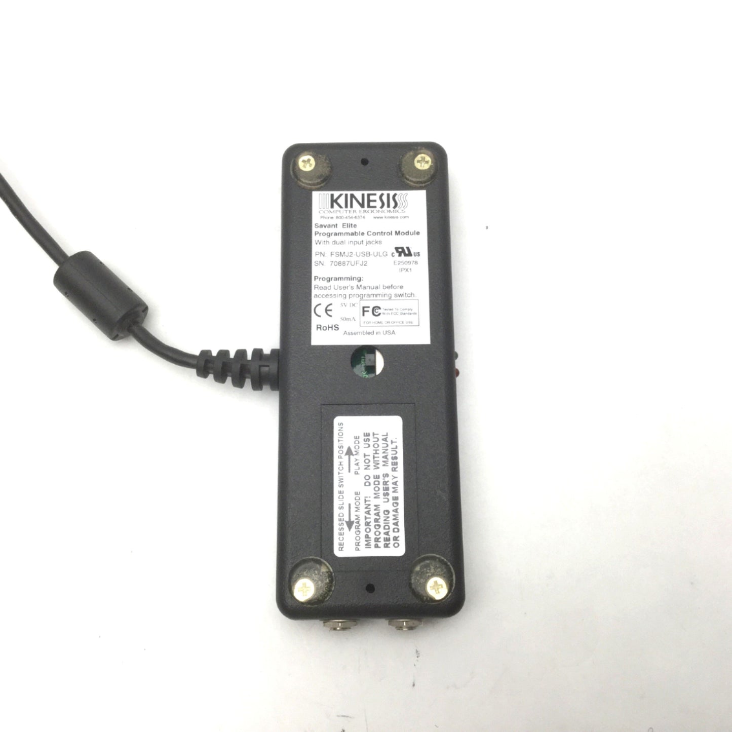 New Kinesis FS10J-USB-ULG-04 Savant Elite Control Module W/Single Action Foot Switch