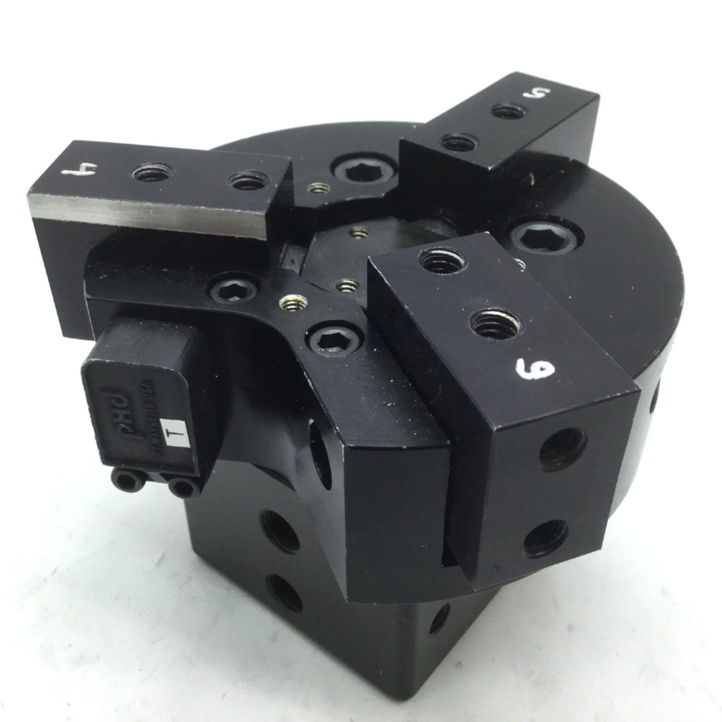 Used PHD 8634-01-4001 Pneumatic Gripper 3 Jaw Bore 38mm Sensor Ready