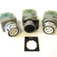 Used Lot of 3 Idec ABW Pushbuttons, 2x TW-C10 N/O Contacts, Momentary, Missing Covers
