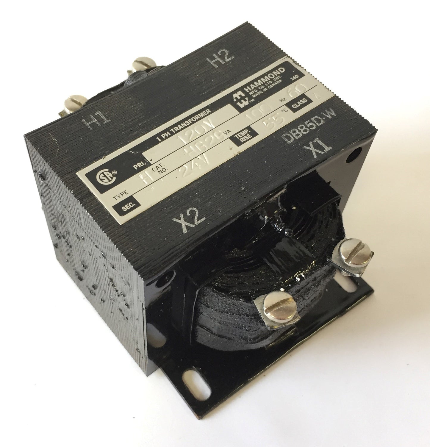 New – Open box Hammond HG2G Transformer 1-Phase, Primary: 120V 60Hz, Secondary: 24V 4A 100VA