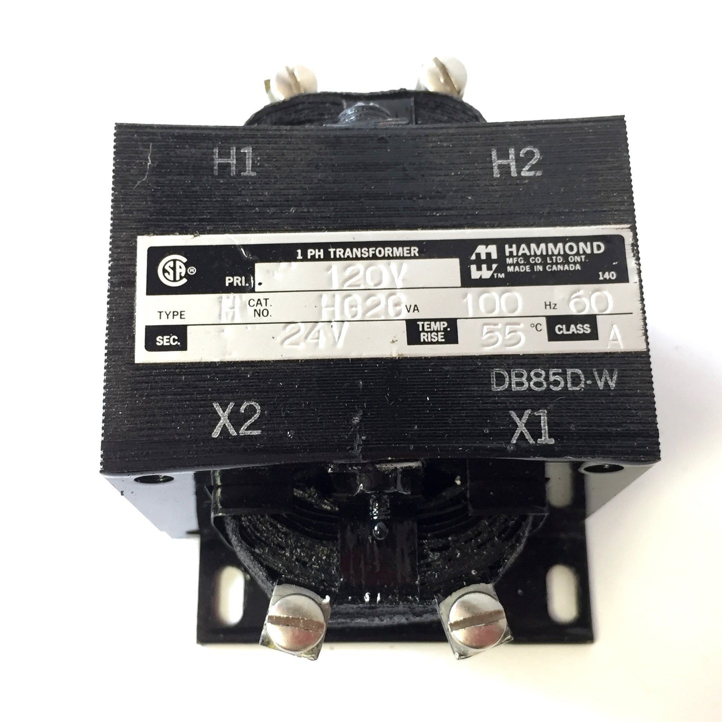 New – Open box Hammond HG2G Transformer 1-Phase, Primary: 120V 60Hz, Secondary: 24V 4A 100VA