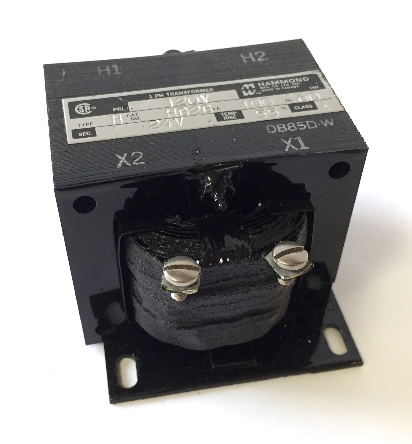 New – Open box Hammond HG2G Transformer 1-Phase, Primary: 120V 60Hz, Secondary: 24V 4A 100VA