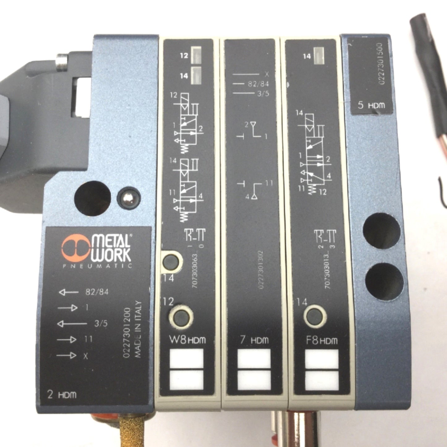 Used Metal Works Solenoid Valve Bank, 2x HDM, W8 HDM, 7 HDM, F8 HDM & 5 HDM