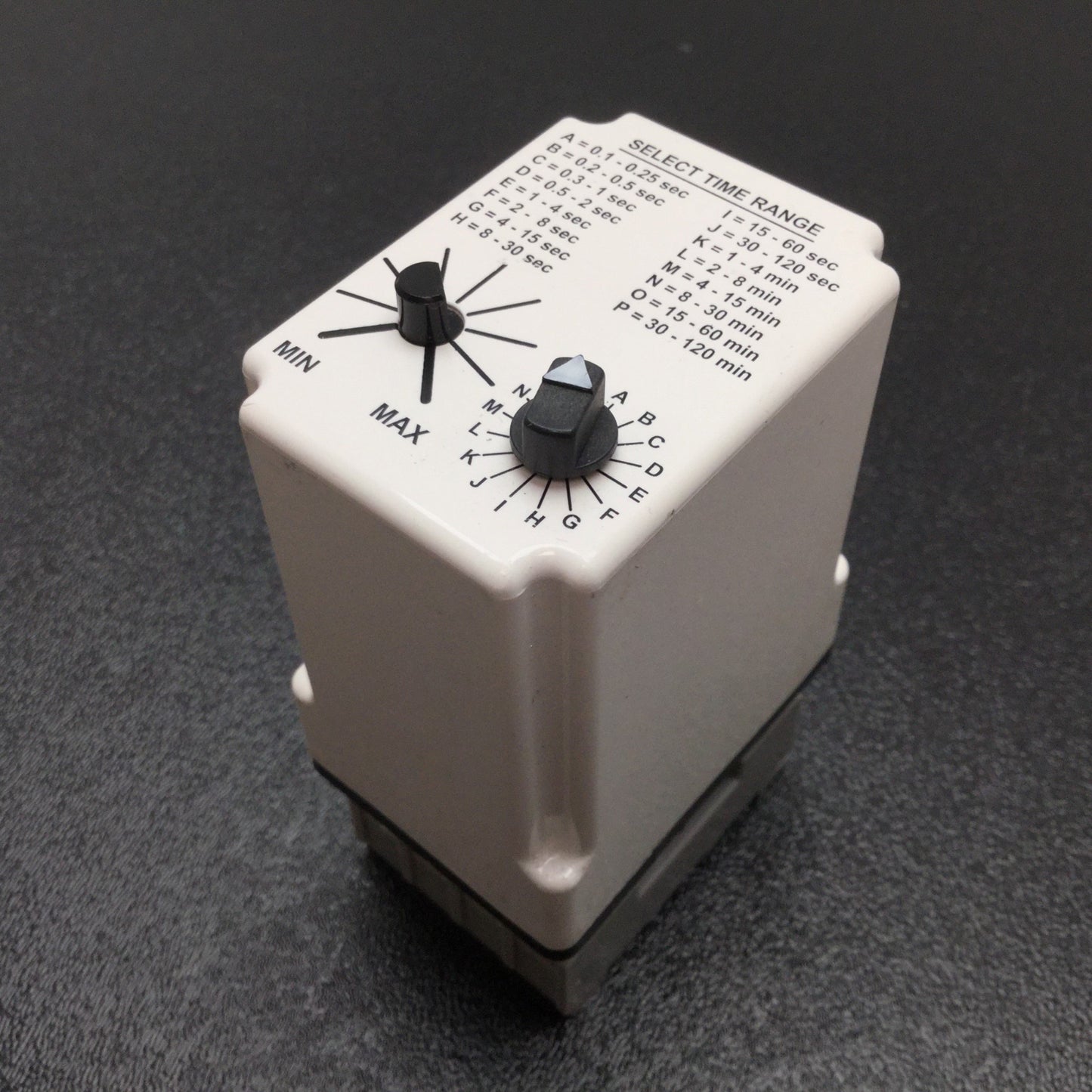 Used Macromatic TR-60522 Time Delay Relay, 0.1sec to 2hrs, In: 120VAC/DC, W/ Socket