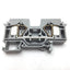 Used Lot of 13 Wago 283 Cage Clamp Terminal Block, 800V, 10x Gray 3x Green/Yellow