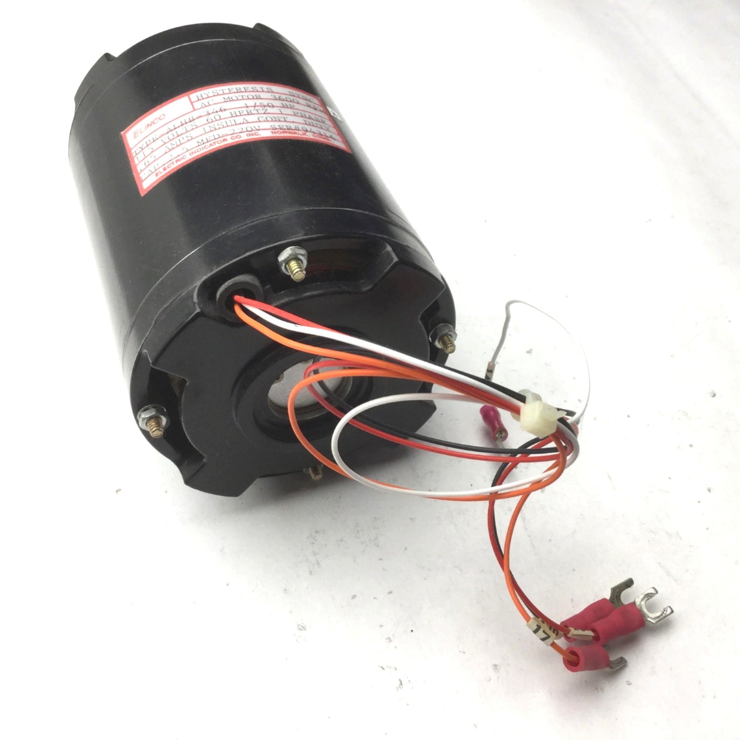 Used Elinco Hysteresis Sync Type-ALHB-346 AC Motor 1/50HP 3600RPM, 5/16", 1PH, 115VAC