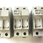 Used Lot of 3 ETI VLC10 Fuse Holders, 2-Pole, 600VAC 3W Max, 10 x 38, DIN Rail Mount