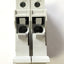 Used Lot of 3 ETI VLC10 Fuse Holders, 2-Pole, 600VAC 3W Max, 10 x 38, DIN Rail Mount