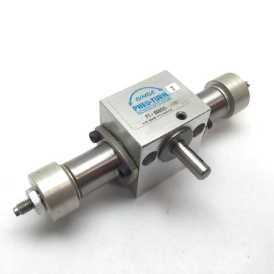 Used Bimba PT-006045-A1B1 Pneu-Turn Rotary Actuator, 45°, Bore: 9/16", Shaft: 1/4"