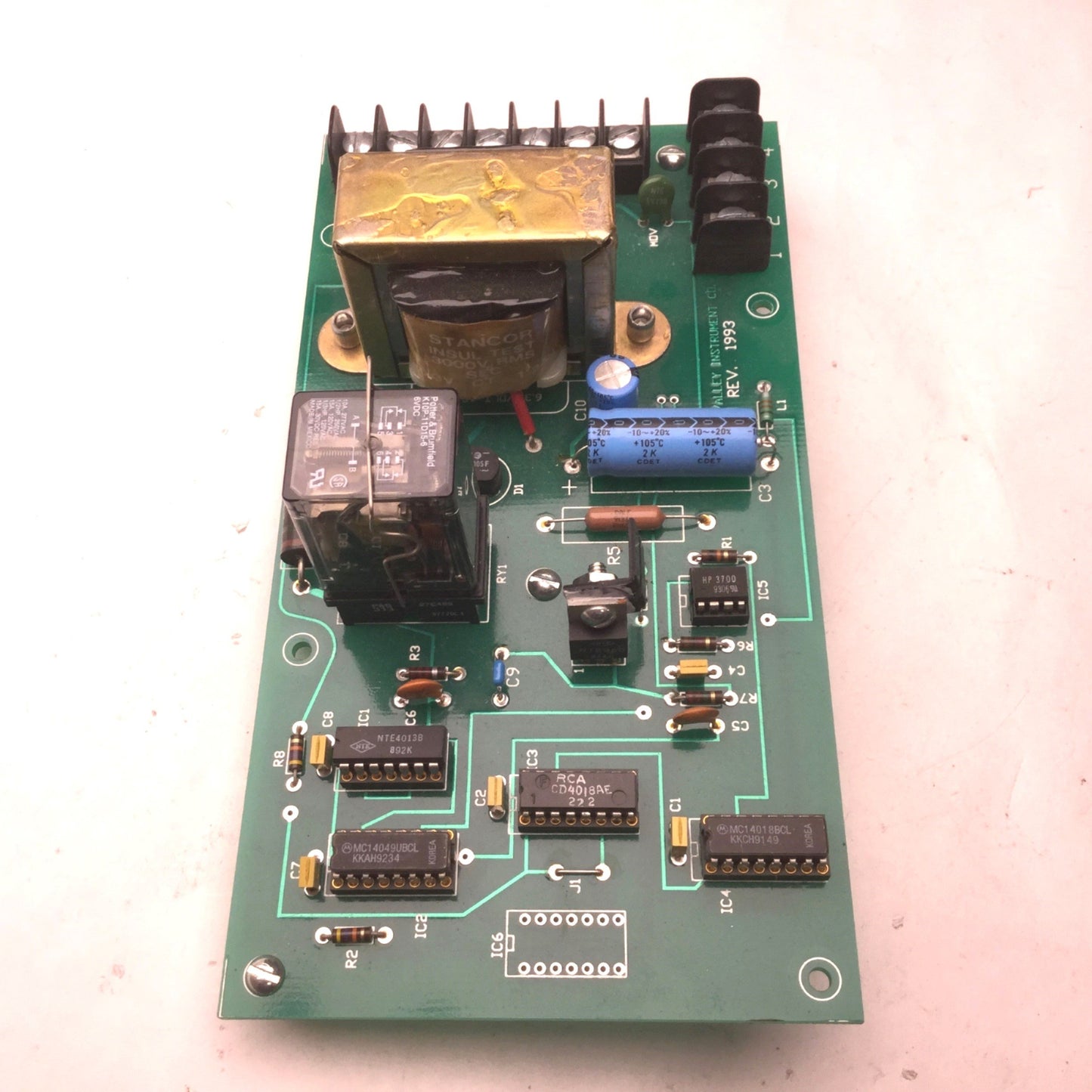 Used Valley Instrument Rev 1993 Circuit Board, With Stancor P-6134 Transformer