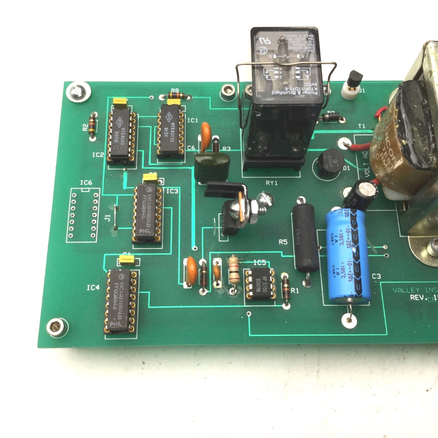 Used Valley Instrument Rev 1992 Circuit Board, With Stancor P-6134 Transformer