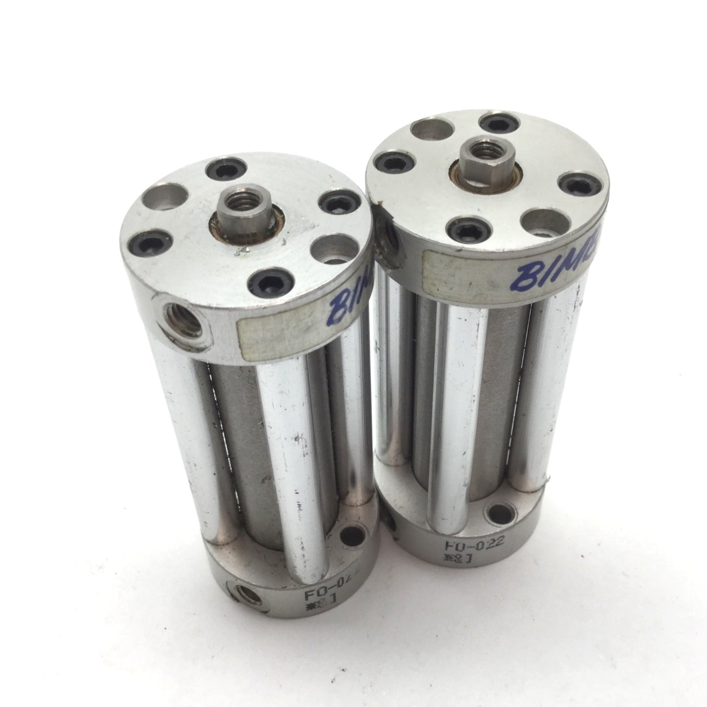 Used Lot of 2 Bimba FO-022 Flat-1 Pneumatic Cylinder, Bore 0.5625", Stroke 2", 10-32