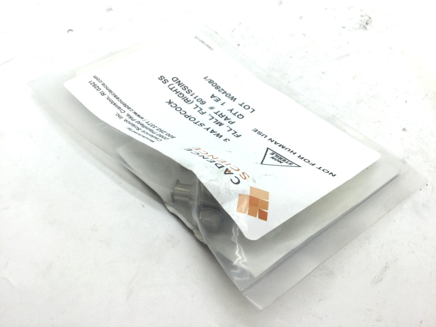 Used Cadence Science 6011SSIND 3-Way Stoppcock Luer Ports 316 Steel