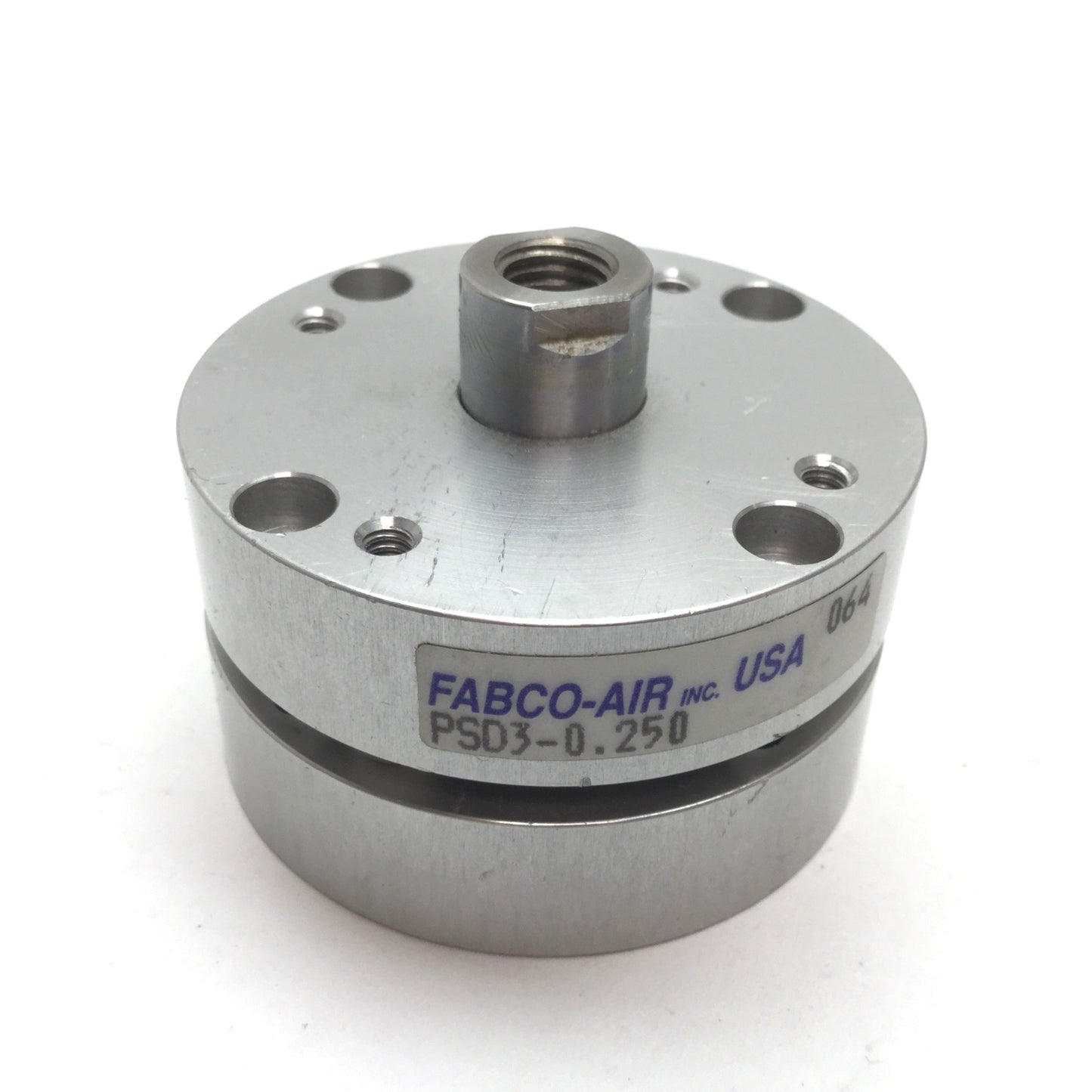 Used Fabco-Air PSD3-0.250 Pancake Cylinder, Bore: 1-1/16", Stroke: 1/4", 1/8" NPT