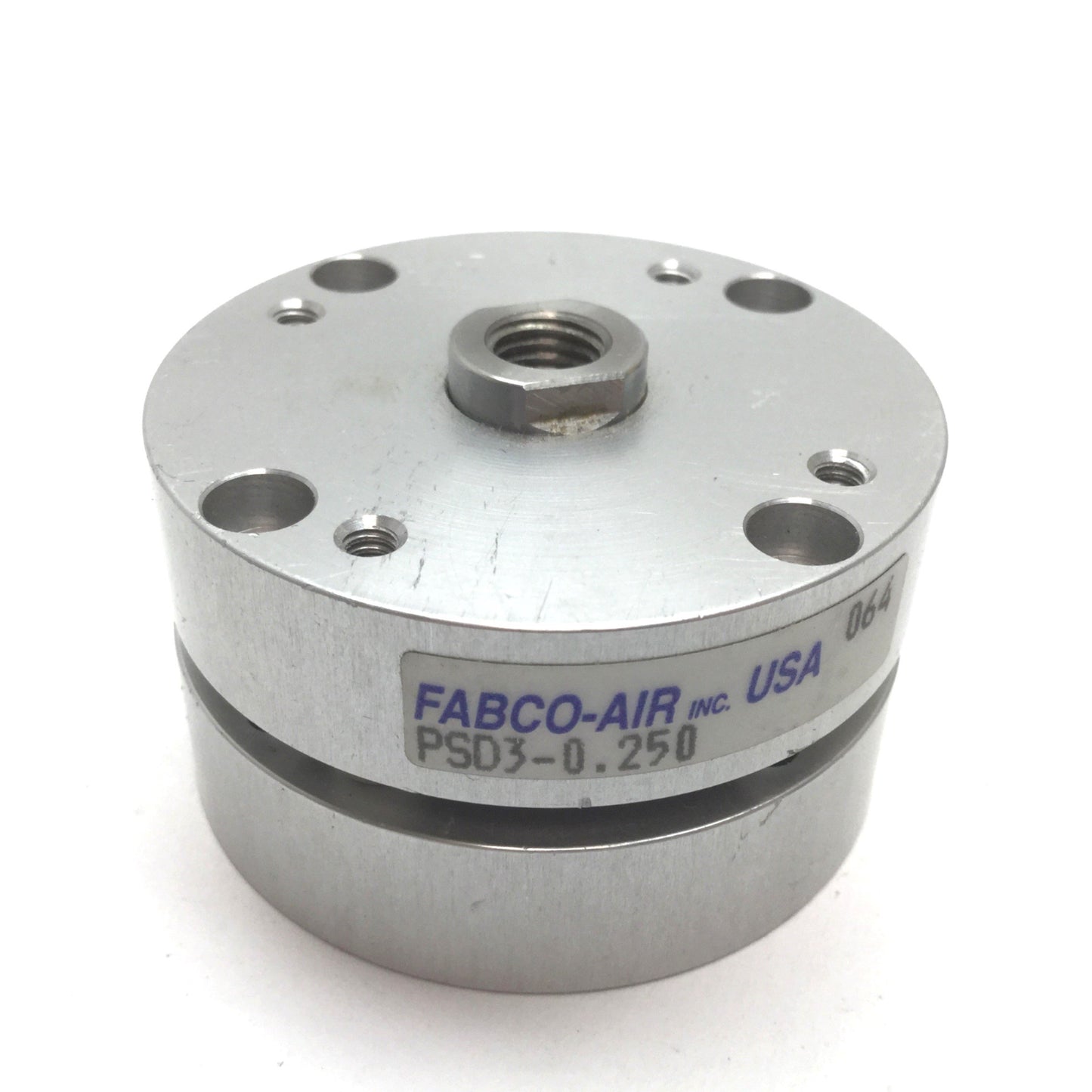 Used Fabco-Air PSD3-0.250 Pancake Cylinder, Bore: 1-1/16", Stroke: 1/4", 1/8" NPT
