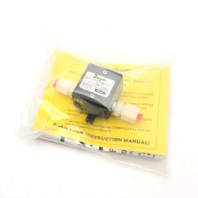 New Dwyer TF1062 Turbine Liquid Flow Meter, Range: 1-10 GPH, 3/8" O.D, 12VDC
