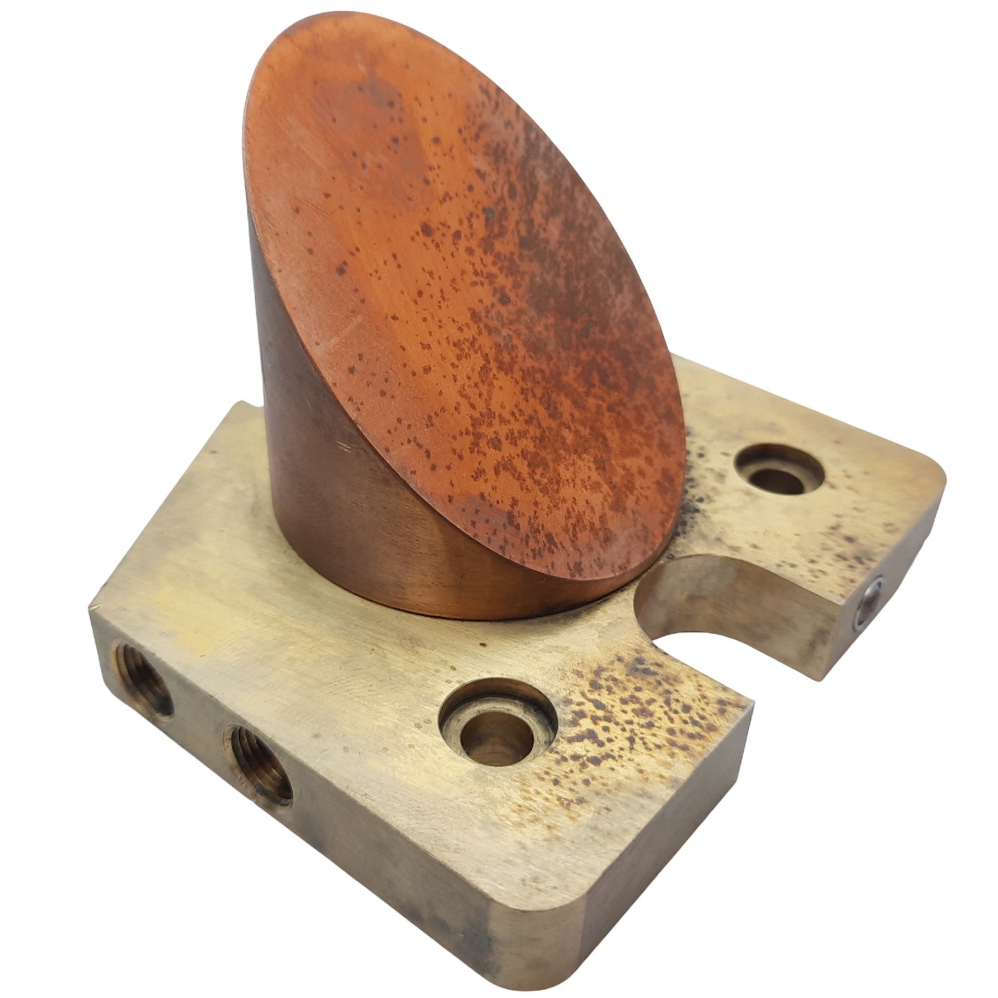 Used Kugler 15044 PF17950/7 Flat Copper Laser Mirror ø49.5mm 90° OFHC w/Cooling Plate