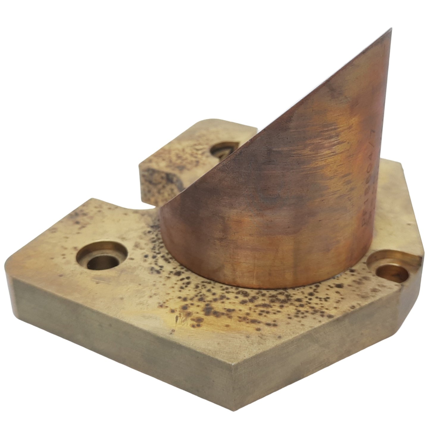 Used Kugler 15044 PF17950/7 Flat Copper Laser Mirror ø49.5mm 90° OFHC w/Cooling Plate