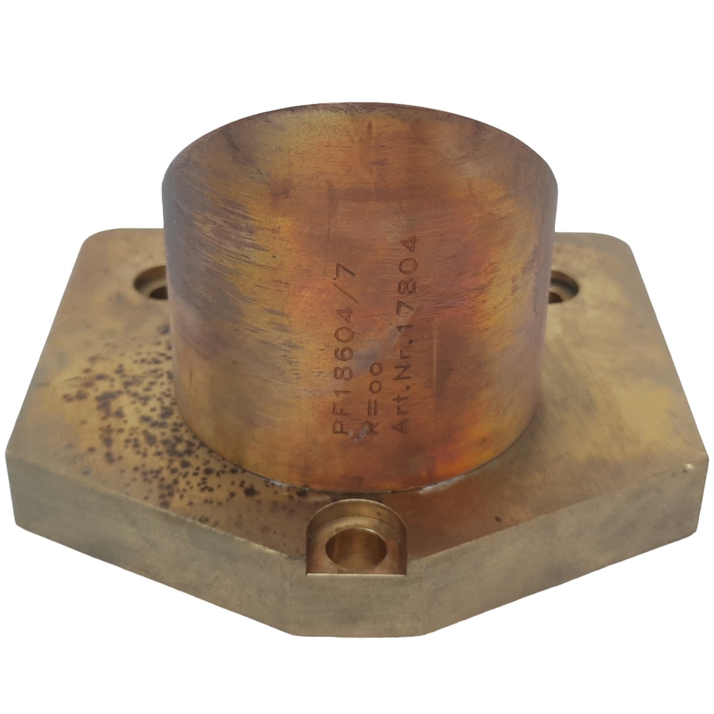 Used Kugler 15044 PF17950/7 Flat Copper Laser Mirror ø49.5mm 90° OFHC w/Cooling Plate