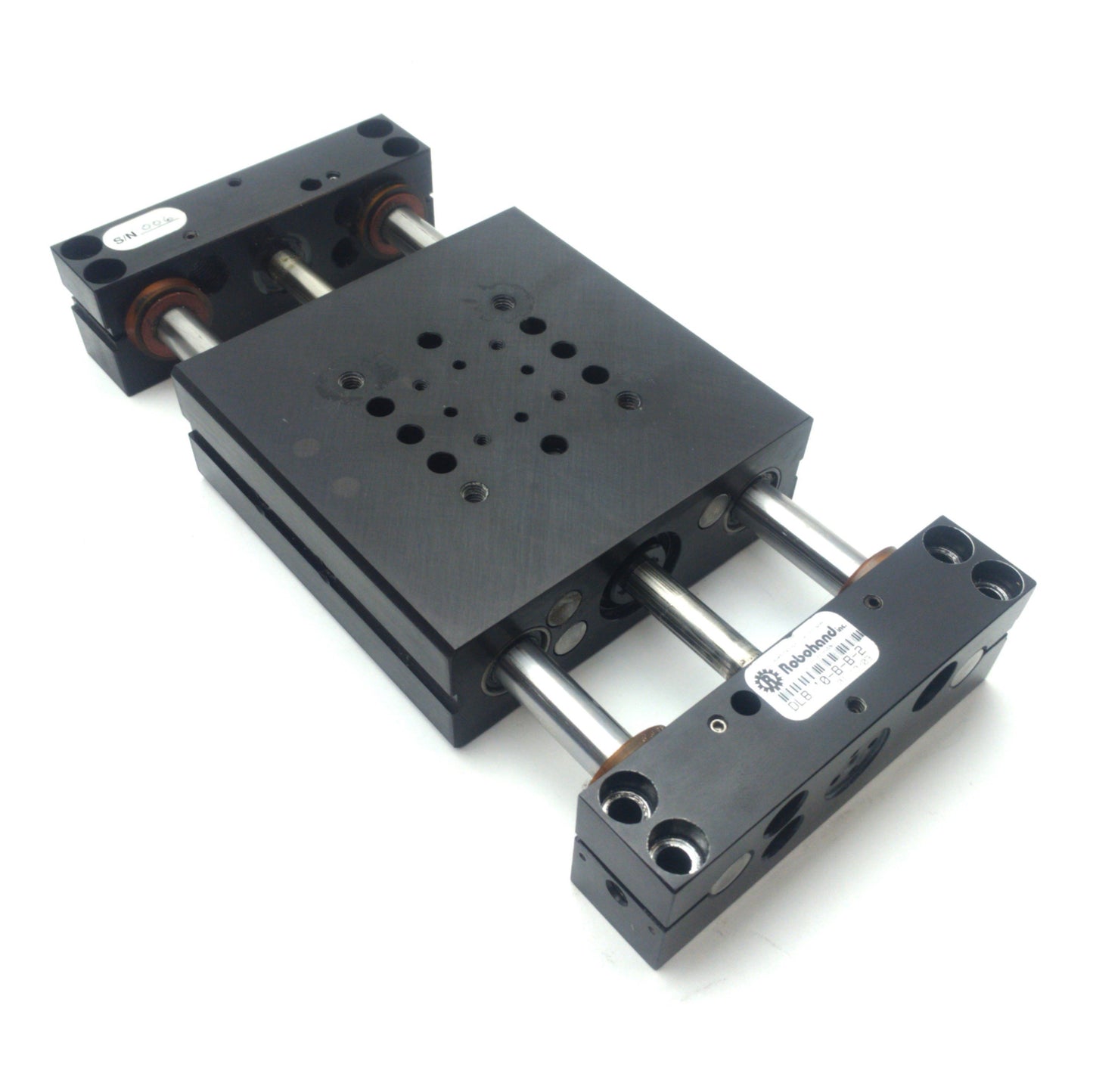 Used Robohand DLB-10-B-B-2 Guided Cylinder, 2" Stroke, 3/4" Bore, 80PSI, 10-32 Ports