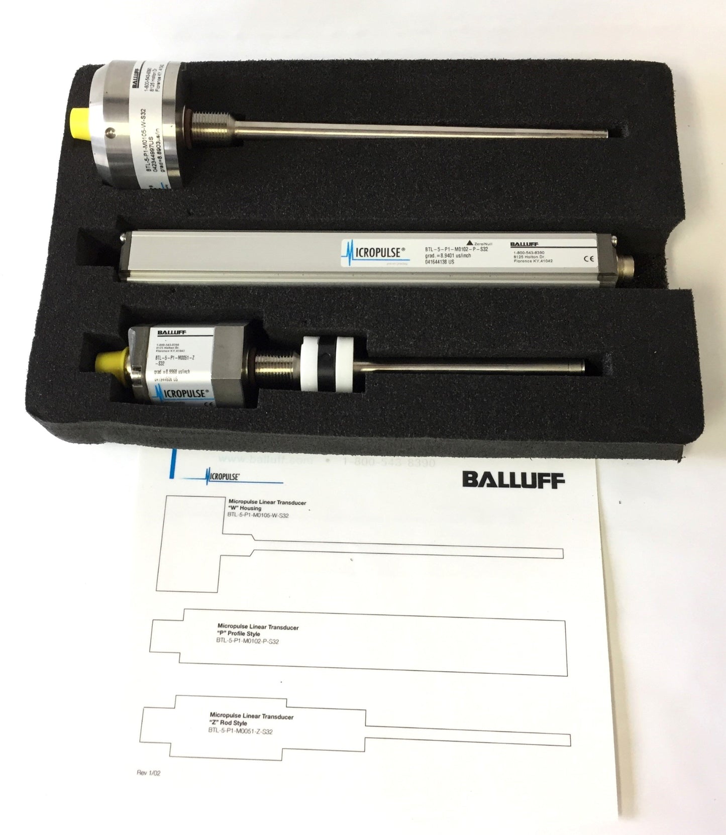 Used Balluff Micropulse BTL-5-P1 Linear Transducers Kit, Digital Display BDD-100