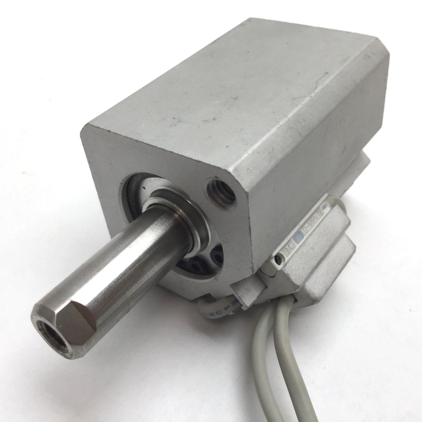 Used SMC NCDQ2A25-25D Pneumatic Cylinder, Bore: 25mm, Stroke: 25mm, With 2x Sensors