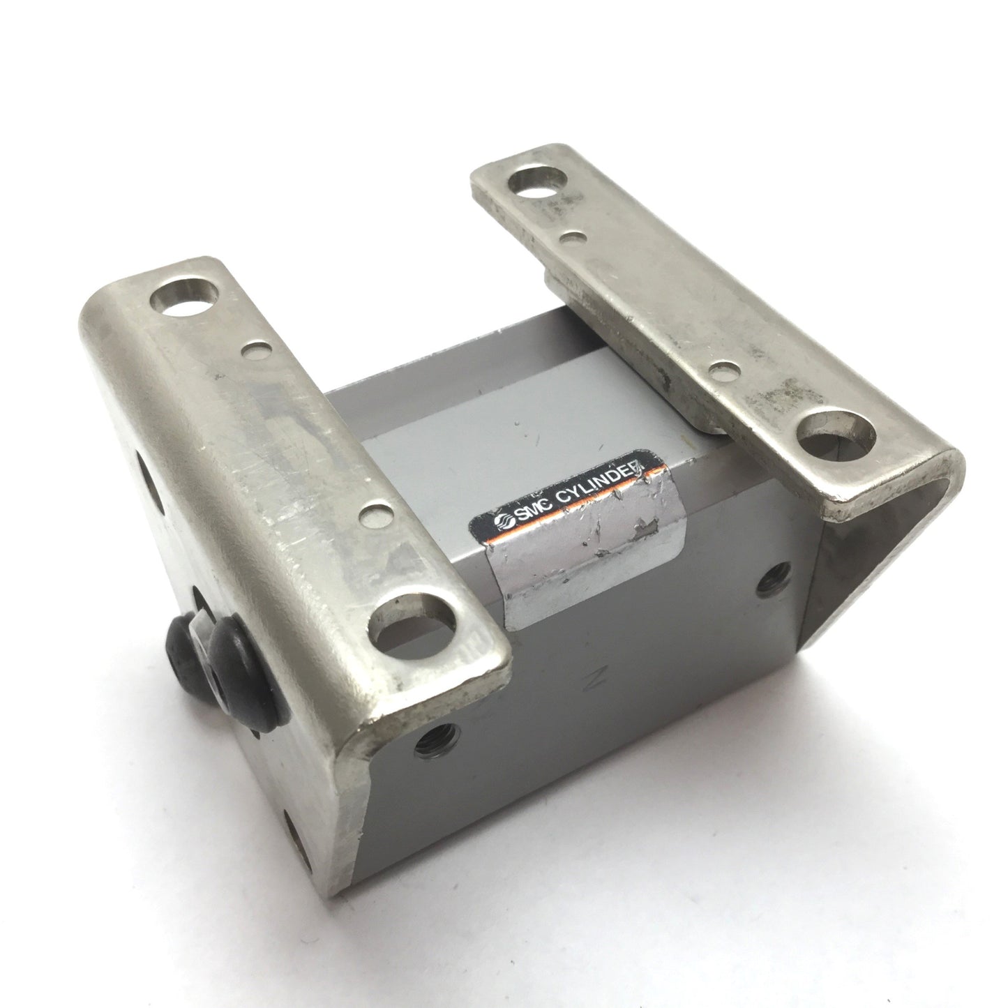 Used SMC NCDQ2A25-25D Pneumatic Cylinder, Bore: 25mm, Stroke: 25mm, With Mounts