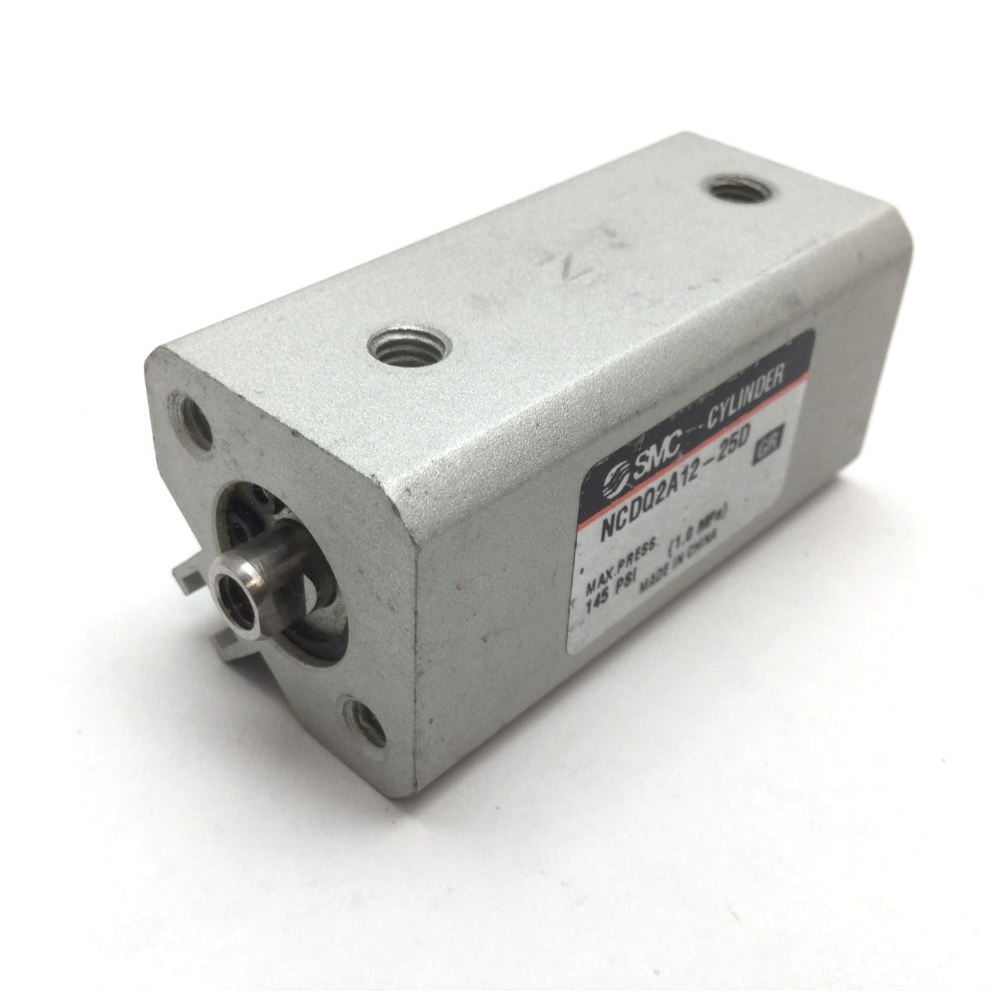 Used SMC NCDQ2A12-25D Pneumatic Cylinder, Bore: 12mm, Stroke: 25mm, Ports: M5x0.8