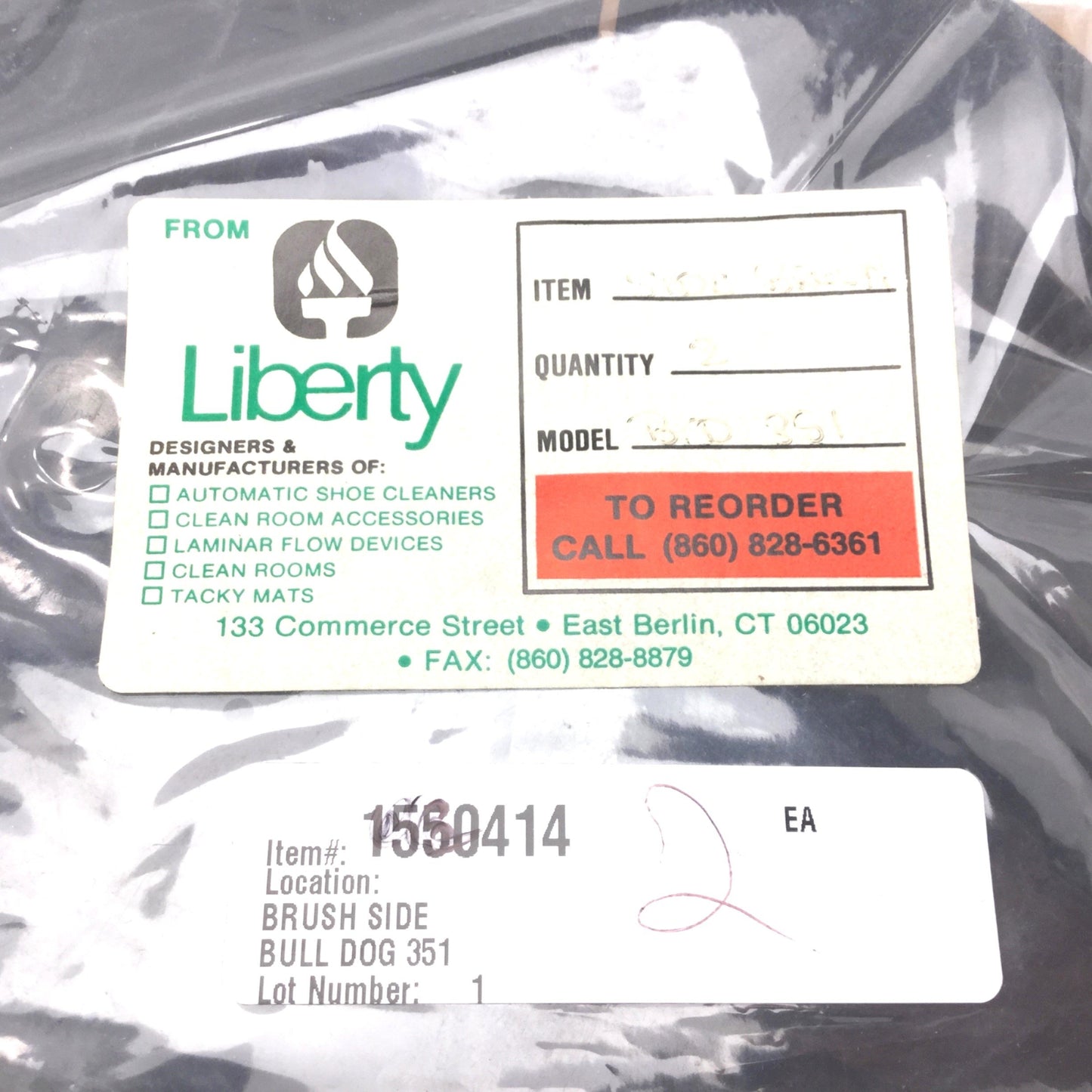 New Lot of 2 New Liberty BD 351 Replacement Side Brush For Bull Dog 351 Shoe Cleaner