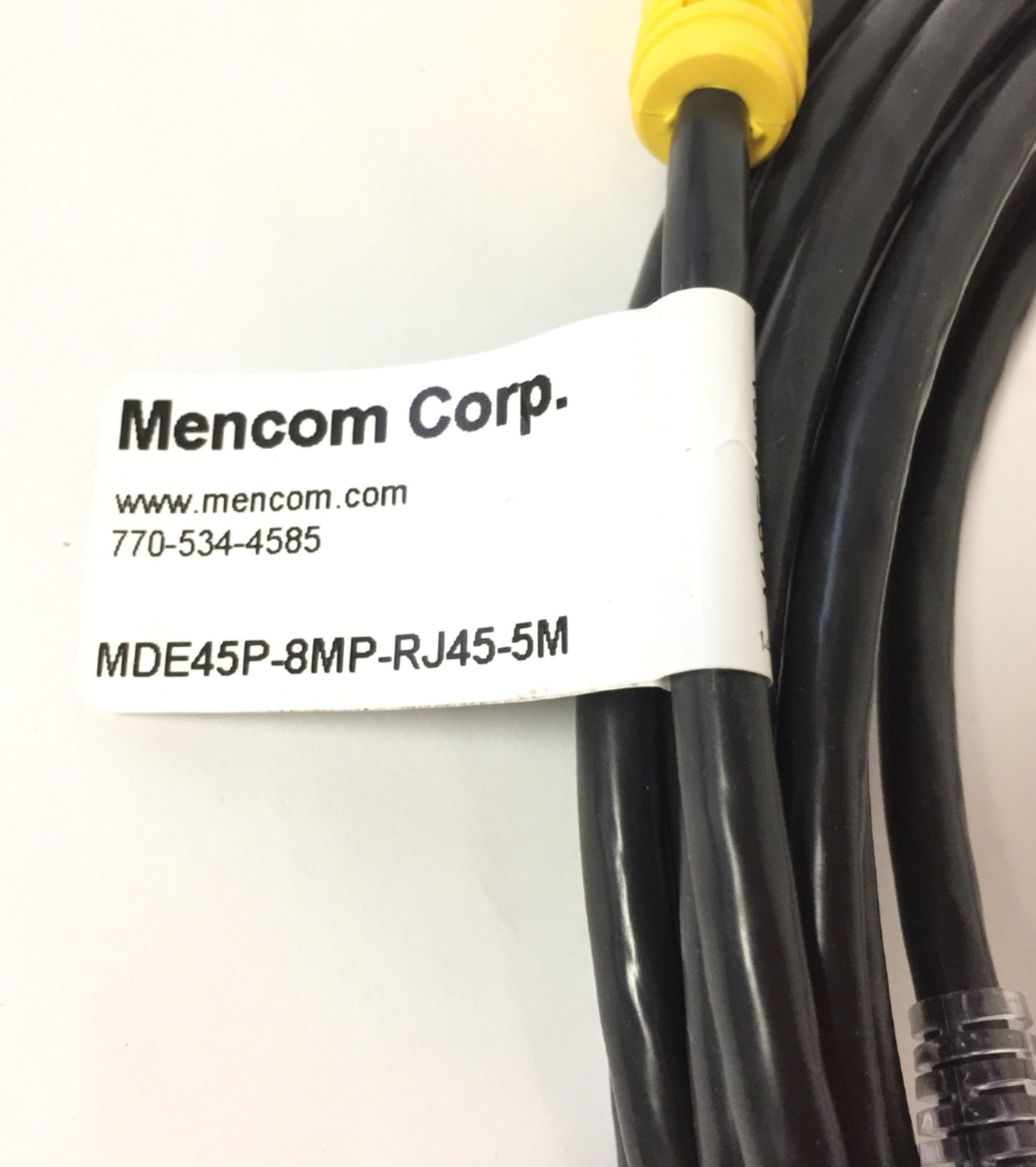 New – Open box Mencom MDE45P-8MP-RJ45-5M Ethernet Network Cordset, M12 Male Straight RJ45, 5M