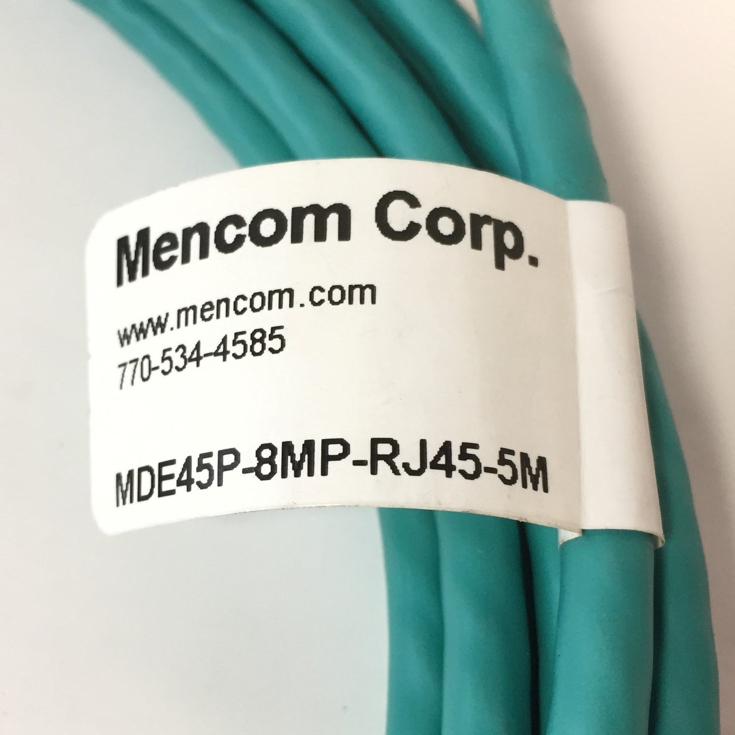 New – Open box Mencom MDE45P-8MP-RJ45-5M Ethernet Network Cordset, M12 Male Straight RJ45, 5M