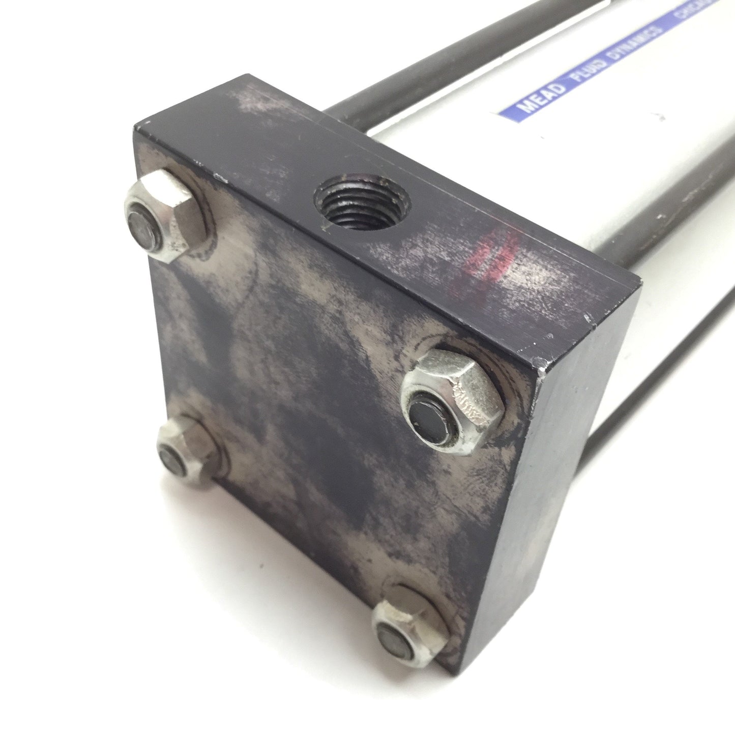 Used Mead DM-250X4.0000FFCF Pneumatic Cylinder, Bore 2.5", Stroke 4", Ports 1/4" NPT