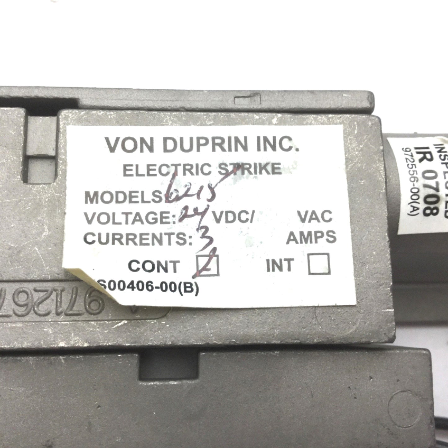 New – Open box Von Duprin 6215 Electric Strike Plate Voltage: 24VDC, 3A For Single Door