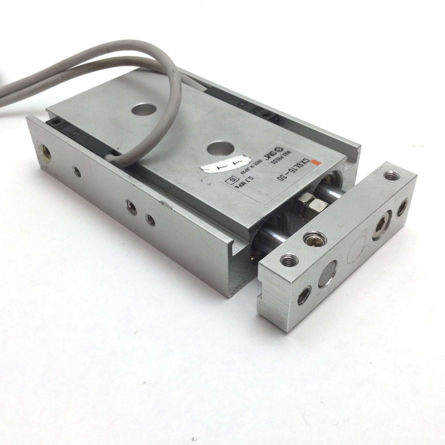 Used SMC CXSL15-30 Pneumatic Guided Cylinder, Bore 15mm, Stroke 30mm, With 2x Sensors