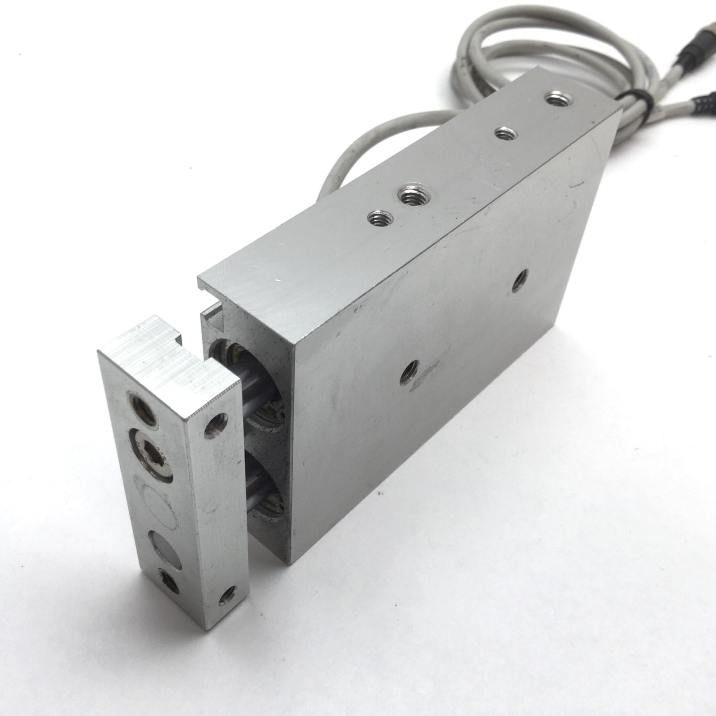 Used SMC CXSL15-30 Pneumatic Guided Cylinder, Bore 15mm, Stroke 30mm, With 2x Sensors