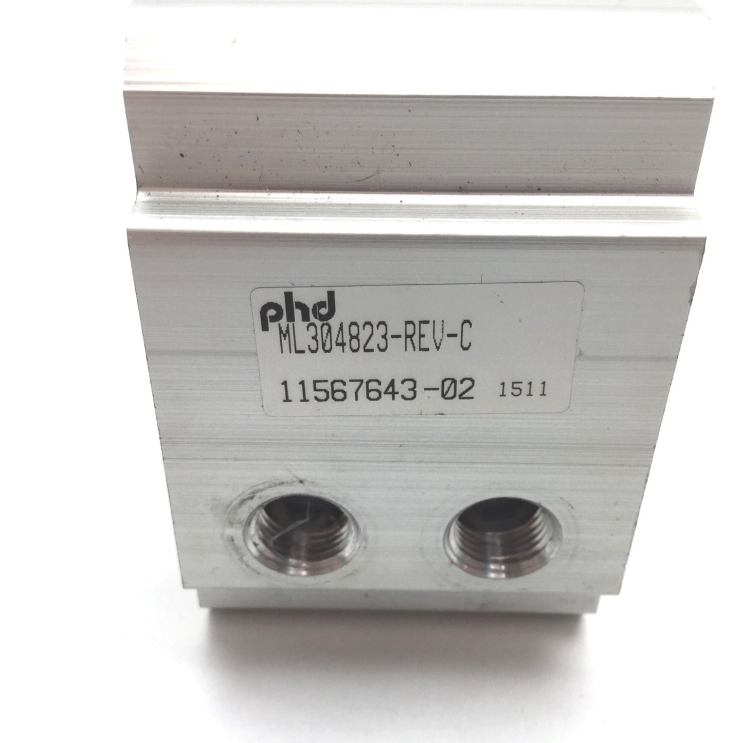 Used Phd ML304823 Pneumatic Compact Cylinder, Bore: 2", Stroke: 3/8", Ports: 1/8" NPT