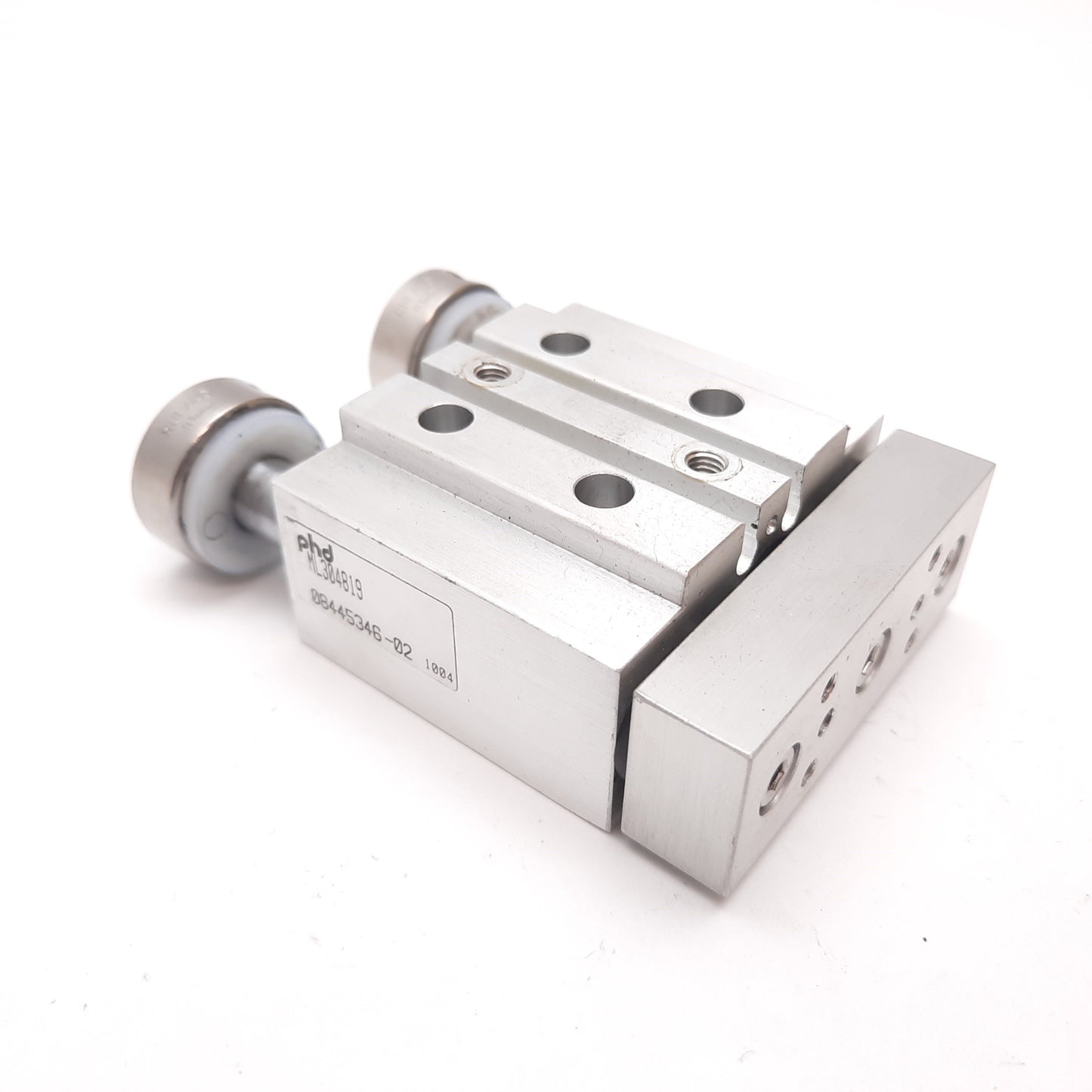 Used Phd ML304819 Pneumatic Guided Cylinder, Bore 5/8", Stroke 1/2", Ports 10-32