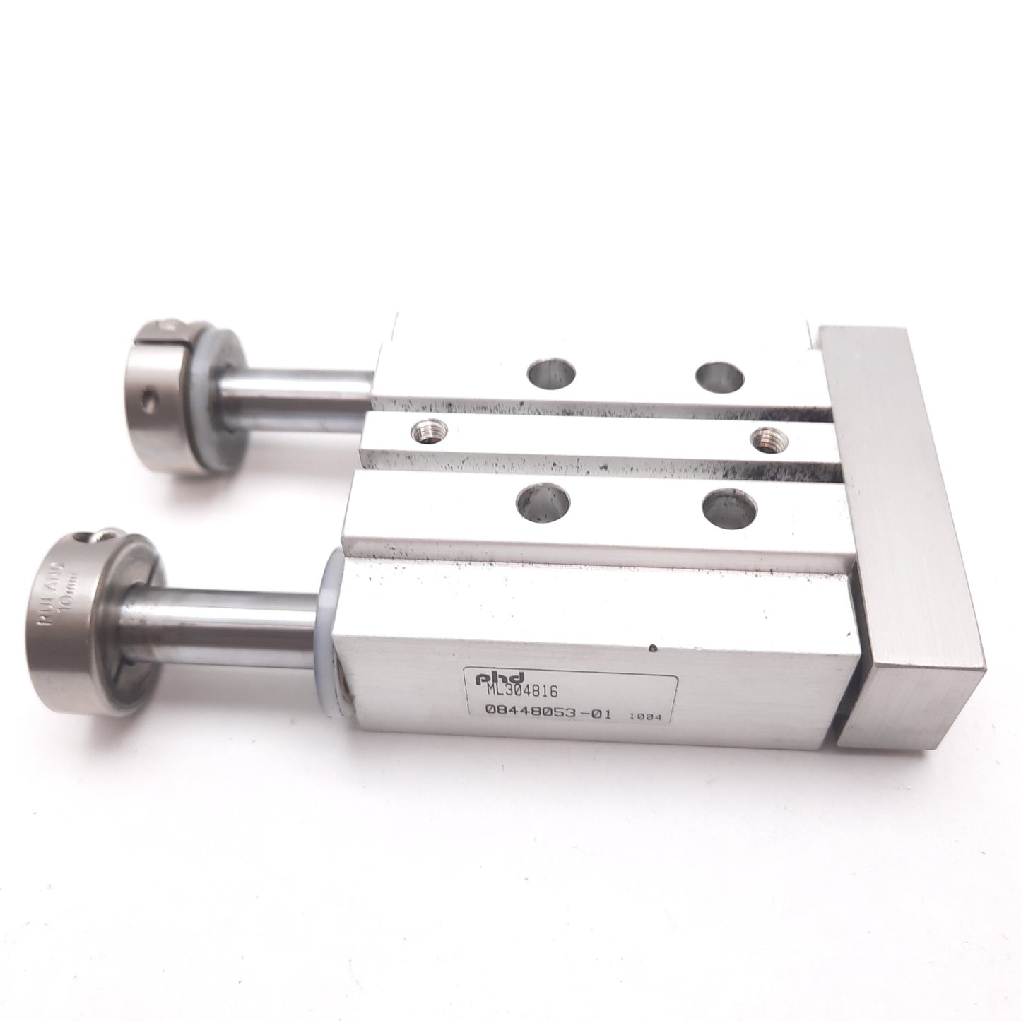 Used Phd ML304816 Pneumatic Guided Cylinder, Bore: 5/8", Stroke: 1", Ports: 10-32