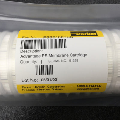 New – Open box Parker PSSB10ETCG Advantage Polyethersulfone Membrane Filter Cartridge 10"